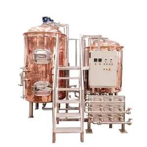 400liters Tiantai red copper steam heated combined 3-vessel brewhouse micro brewing machine for home brew craft beer