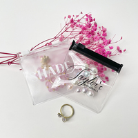 Bolsa con cremallera esmerilada de PVC transparente personalizada de lujo, bolsita impresa, bolsas con cierre de cremallera para joyería