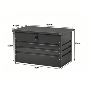 Cassetta Porta Attrezzi <span class=keywords><strong>da</strong></span> <span class=keywords><strong>Giardino</strong></span> in Acciaio Zincato, Robusta e Facile <span class=keywords><strong>da</strong></span> Montare, Resistente alle Intemperie, con Serratura e Ampio Spazio di Stoccaggio - Product Image 3