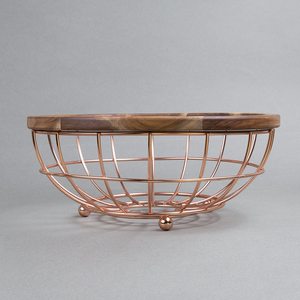 <span class=keywords><strong>Amazon</strong></span> Offre Spéciale Maison Créative <span class=keywords><strong>De</strong></span> Luxe Bois D'acacia Et Fil <span class=keywords><strong>De</strong></span> fer Panier <span class=keywords><strong>De</strong></span> <span class=keywords><strong>Fruits</strong></span> Avec la Finition <span class=keywords><strong>de</strong></span> cuivre Pour cuisine Salle à manger - Product Image 3