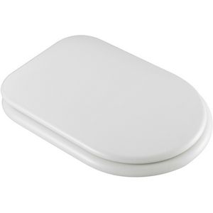 Asiento de inodoro cerrado para personas mayores, color blanco, 50,5 cm de largo, 37,5 cm de ancho, 7 cm de altura - Product Image 1