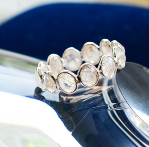 Shinenest Natural Rutile <b>Quartz</b> <b>Ring</b> Premium Oval Eternity Pattern In 925 Sterling Silver Everyday Wear Luxe <b>Ring</b> - Product Image 3