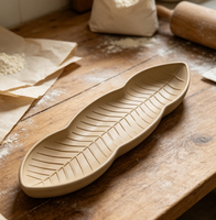 Plaque de cuisson en acier aluminisé durable et écologique, antiadhésive, avec design à longues feuilles, compatible four, pour la cuisson domestique du pain