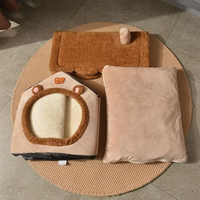 Lit pour animaux de compagnie en coton solide moderne de luxe avec housse amovible lavable pour chats et chiens