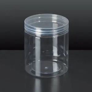 85mm Round 18oz 500ml China Wholesale Food Storage Pet Clear Hexagonal Plastic Food Jars With Lids