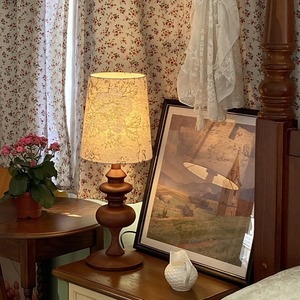 Lampe de table en bois massif, source de lumière LED E27, protection des yeux, commande par interrupteur, lampe décorative pour salon et chambre à coucher - Product Image 3