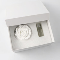Diffuseur de parfum d'ambiance en plâtre aromatique en gros, en céramique, gypse, porcelaine, motif fleur de pivoine, pour la maison, avec huiles essentielles