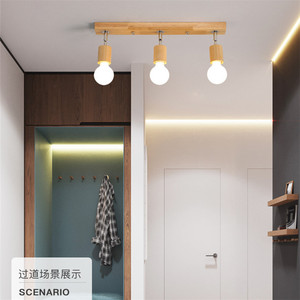 โคมไฟติดรางไม้จริง Wangjia ขนาด 55 ซม. 3 หัว ไฟ LED สปอตไลท์ สำหรับร้านขายเสื้อผ้า ห้องนั่งเล่น สไตล์นอร์ดิก - Product Image 4