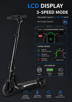 Vente flash : Trottinette électrique pliable à double freinage, étanche, avec éclairage LED, vitesse maximale de 19 km/h et batterie de 5,2 Ah
