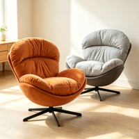 Fauteuil à bascule pivotant moderne et minimaliste en métal avec accoudoirs, chaise de loisirs de luxe léger pour salon, chambre et balcon