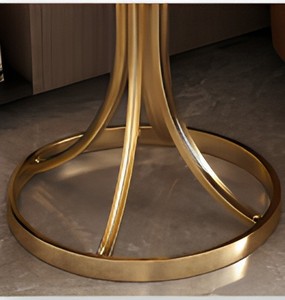 <b>Round</b> Marble Top Side <b>Table</b> with <b>Gold</b> Metal Pedestal Base Modern End <b>Table</b> for Living Room Bedroom Office Decor - Product Image 5