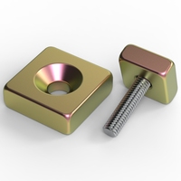 N52 Bloc Aimant Néodyme Super Fort NdFeB avec Plaqué Or 18K pour Applications Industrielles