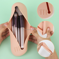 Marché à la mode maquillage porte-pinceau silicone maquillage brosse petit étui élégant voyage fond de teint pinceaux conteneur