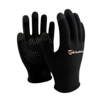 Guantes de Poliéster Negros con Palma Recubierta de PVC Antideslizante para Ensamblaje