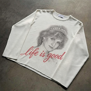 Maglietta Personalizzata con Stampa DTG, Cotone Pesante Oversize, Collo Tondo, Bianca, <span class=keywords><strong>Termica</strong></span>, a Nido d'Ape, <span class=keywords><strong>Manica</strong></span> <span class=keywords><strong>Lunga</strong></span>, Lavabile all'Acido per Uomo - Product Image 1