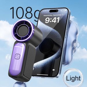 พัดลมพกพาไร้ใบพัด น้ำหนักเบา 108 กรัม พร้อมไฟ แบตเตอรี่ 3000mAh 5W ชาร์จซ้ำได้ สำหรับใช้งานกลางแจ้ง - Product Image 3