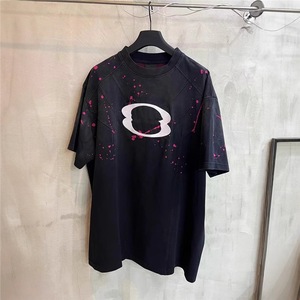 Maglietta <span class=keywords><strong>a</strong></span> maniche corte in puro cotone con ricamo <span class=keywords><strong>a</strong></span> lettere e graffiti, stile High Street, Nuova Collezione Estiva 25ss, Versione Premium Nanyou Foreign Trade Paris <span class=keywords><strong>B</strong></span> Brand - Product Image 1