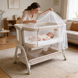 Lettino per Neonati OEM ODM con Materasso Certificato per la Sicurezza, Letto in Legno per Cameretta, Vendita all'Ingrosso - Product Image 1
