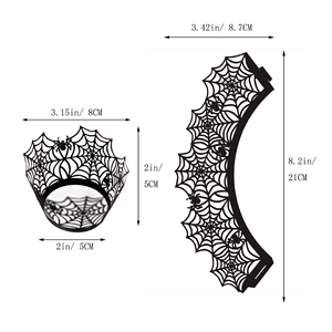 Envoltorios de Papel para Cupcakes con Diseño de Telaraña, Bandejas para Muffins, Decoración para Fiestas de Halloween - Product Image 5
