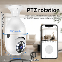 Caméra d'ampoule CCTV à 360 degrés, caméra réseau Wifi, ampoule caméra Wifi 480P, vente chaude en usine