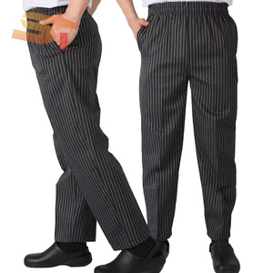 Pantalones de Chef Holgados Unisex, de Lona, Mezcla de Poliéster y Algodón, Tejido Transpirable, Manga Corta, Uniforme para Restaurante y Bar - Product Image 3