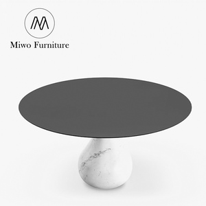 Mobili di fascia alta italiano in <span class=keywords><strong>marmo</strong></span> naturale tavola rotonda moderna semplice casa villa ristorante acqua goccia <span class=keywords><strong>tavolo</strong></span> da pranzo <span class=keywords><strong>nero</strong></span> - Product Image 6