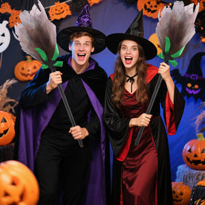 Venta caliente Halloween bruja <span class=keywords><strong>escoba</strong></span> Cosplay <span class=keywords><strong>escoba</strong></span> voladora decoraciones de malla extraíble para fantasma Festival fiesta nueva bruja de Halloween - Product Image 3