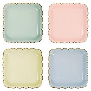 Decoration Paper Plate <b>Set</b> <b>Square</b> Shape Hot Stamping Lace Disposable Party Supplies Tableware - Product Image 6