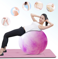 Ballon de yoga et de gym anti-éclatement en PVC avec logo personnalisé, gonflable avec pompe, 55cm/65cm/75cm, ballon de yoga et de Pilates