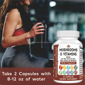 Extracto Herbal de Melena de León, Cordyceps, Reishi y Chaga, Multivitamínico, Antioxidante, Suplemento para la Inmunidad de Adultos, 60 Cápsulas (OEM) - Product Image 4