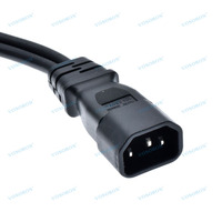 Cable de Extensión Divisor en Y para PDU UPS, IEC320 2 en 1, C14 Macho a Doble IEC 320 C13 Hembra para Monitor de Computadora e Impresora