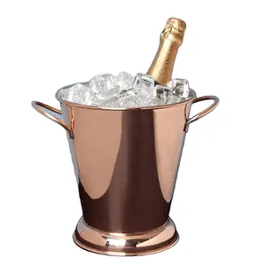 古典铜葡萄酒冷却器桶带手柄最优质现代啤酒瓶冷却器桶，用于批发