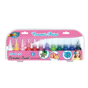 35 ml 12 farben zeichnung kinder diy basteln ton flüssigkeit keramik acryl farbe set