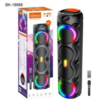Máquina de Karaoke Vertical con Anillo RGB de 20W, Cuatro Altavoces de 8 Pulgadas, Bajos Potentes, Función TWS, Micrófono Inalámbrico Bluetooth, para Fiestas en Casa y KTV