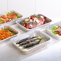 Barquettes de cuisson en aluminium ALCHN, résistantes, jetables, rectangulaires, pour micro-ondes |   Table à vapeur 14,57 x 10,63 po, 9,9 lb