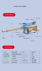 New Agricultural Smoke Machine High Productivity Multiple (Mist Knapsack UAV) for Farm Tree Drone Industries-Engine <b>Pump</b> <b>Battery</b> - Product Image 6