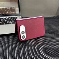 Étui de téléphone portable pliable magnétique de couleur unie pour iPhone Duo, avec anneau magnétique intégré, coque de protection intégrale anti-chute en PC