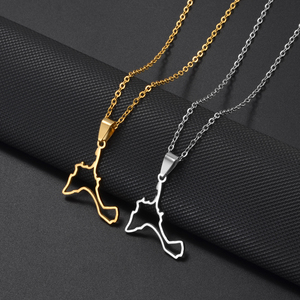 Collar con Colgante de Mapa de Formentera, España, para Mujer, Base de Acero Inoxidable, Joyería de las Islas Baleares # 009262 - Product Image 3