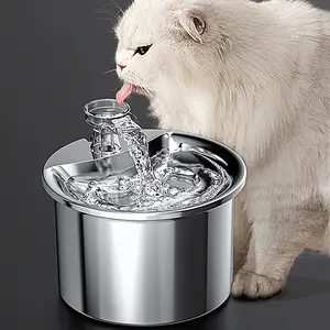 Tazón de agua para mascotas, dispensador de agua de circulación automática de acero inoxidable para perros y gatos