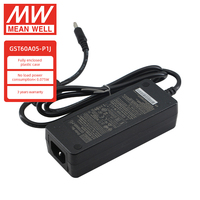 MEAN WELL GST60A05-P1J Adaptor catu daya, 60W 5V 6A Desktop gaya C14 Outlet SMPS