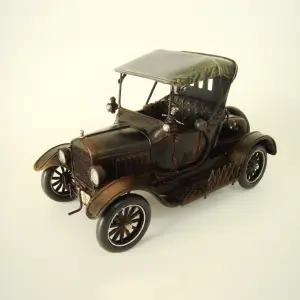 家の装飾のためのアンティークモデルカーレトロカー1924ブラックフォードモデルT1:12-スケール