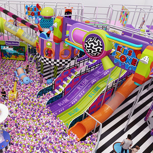 Macaron Themed School Children's Playground Custom Indoor Soft Play Equipment Set PVC Material <b>Large</b> Ball Pit <b>Slide</b> - Product Image 3