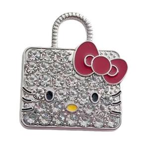 Luxuriöse Handyhüllen-Anhänger zum Basteln: Designer-Metalldekoration mit Katzenmotiv, Schleife und funkelnden Diamanten - Product Image 6