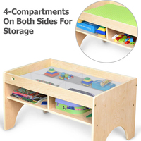 Table de jeu Montessori pour tout-petits compatible 3 en 1, table d'activités en bois avec 4 compartiments pour la chambre des enfants