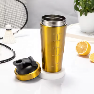 Botella de agua de gimnasio al vacío sin BPA de 500ml, agitador de proteínas, mezclador de licuadora de gimnasio, mezclador de proteínas de acero inoxidable para gimnasio - Product Image 5