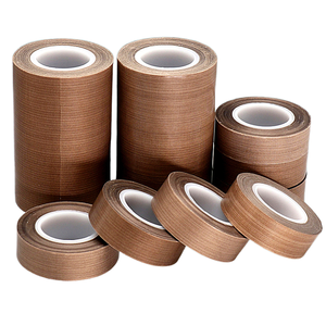 Máquina <span class=keywords><strong>selladora</strong></span> al vacío de PTFE gruesa resistente a altas temperaturas de 0,13/0,18 MM <span class=keywords><strong>cinta</strong></span> de tela de fibra de vidrio de silicona marrón <span class=keywords><strong>cinta</strong></span> de tela de vidrio - Product Image 1