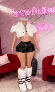 Set Due Pezzi Sexy con Gilet Peloso, Top Corto Senza Schienale <span class=keywords><strong>e</strong></span> Pantaloncini Aderenti, <span class=keywords><strong>Outfit</strong></span> da Donna Y2k - Product Image 3