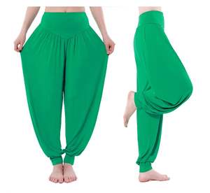 Pantalon de yoga, de sport et de danse I-0458, doux, extensible, ample, style harem, uni, décontracté, en modal, pour femme - Product Image 1
