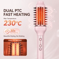 Brosse lissante pour cheveux Torlin Plasma 100 220V 80W Chauffage double PTC 230 ℃   450 ℉   Brosse redresseuse en nylon LED PET