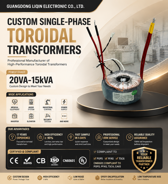 Low Hum Toroidal Audio Transformer Single Phase Pure Copper Custom for HiFi Amplifier Active Speaker Custom VA Voltage